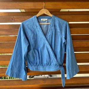 Madewell Denim Kimono Wrap Blouse